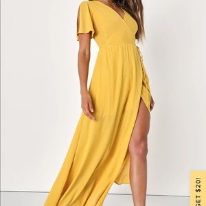 Lulus Golden Wrap Dress